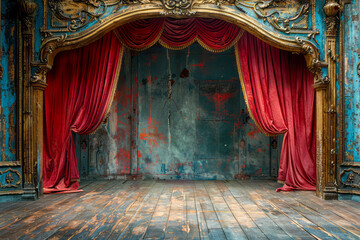 Stunning Theatrical Backdrops: Captivating Stage Photography Without People - obrazy, fototapety, plakaty