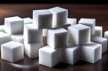 Sugar cubes on the table