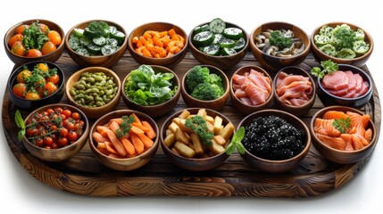 buffet table at a luxury hotel, isolated on white background