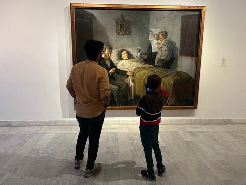 Inside Picasso museum in Barcelona, Spain