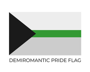 Demiromantic Pride Rainbow Flags. Symbol of LGBT community. Vector flag sexual identity. Easy to edit template for banners, signs, logo design, etc.