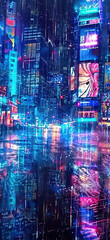 Cyberpunk Street Market Scene, Amazing and simple wallpaper, for mobile