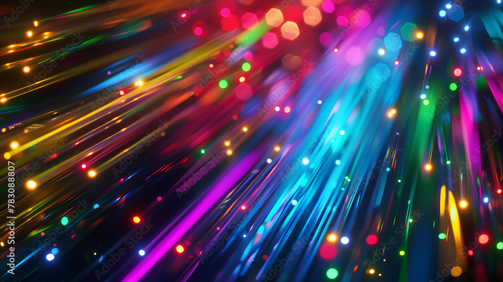 Aufkleber a colorful light show with many different colored lights. the lights are arranged in a way that they
