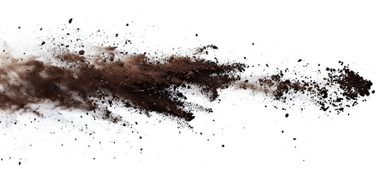 Dirt flying isolated on white background - Powered by Adobe