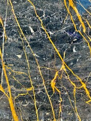 Black gold marble surface with white 