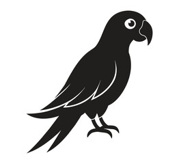 A silhouette parrot black and white logo vector clip art