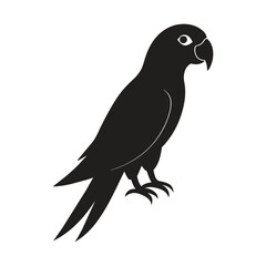 A silhouette parrot black and white logo vector clip art