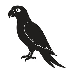 A silhouette parrot black and white logo vector clip art