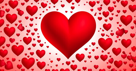 Red Heart Shapes Background for Valentine's Day concept 