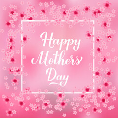 Fototapeta na wymiar Happy Mothers Day calligraphy lettering. Greeting card with spring flowers. Vector template for banner, typography poster, invitation, etc.