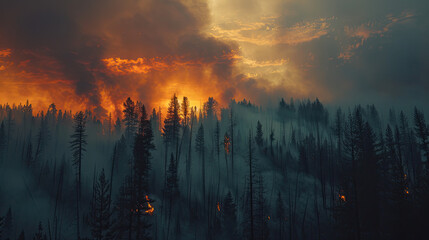 Naklejka premium Forest fires