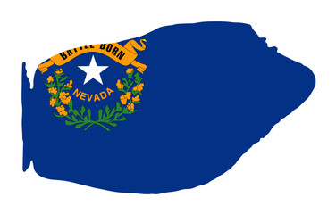 Nevada state flag with palette knife paint brush strokes grunge texture design. Grunge United States brush stroke effect