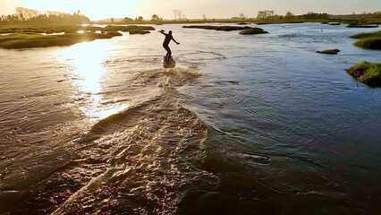 Hydrofoil rider gliding over the water