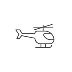 Helicopter icon in flat style. Chopper vector illustration on isolated background. Transport sign business concept.