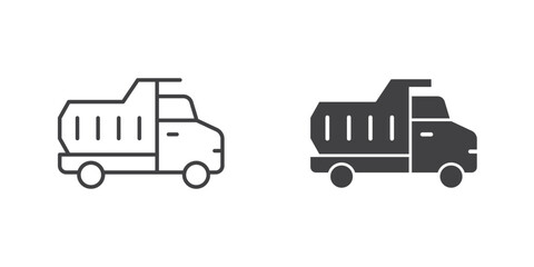 Truck icon in flat style. Freight vector illustration on isolated background. Delivery sign business concept.