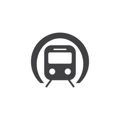 Metro train icon in flat style. Subway vector illustration on isolated background. Transport sign business concept.