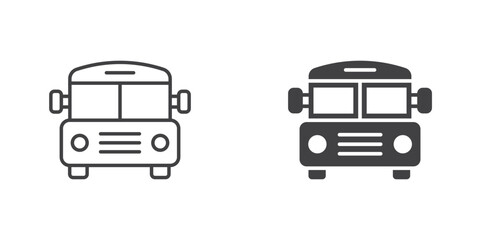 Bus icon in flat style. Autobus vector illustration on isolated background. Transport sign business concept.