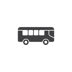 Bus icon in flat style. Autobus vector illustration on isolated background. Transport sign business concept.