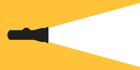 Flashlight icon in flat style. Electric lamp vector illustration on isolated background. Pocket lantern sign business concept.