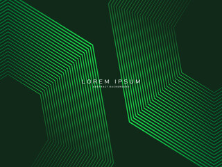 Futuristic green lines abstract background. Geometric green lines form abstract vector background. Green modern background.