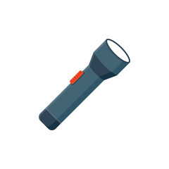 Flashlight icon in flat style. Electric lamp vector illustration on isolated background. Pocket lantern sign business concept.