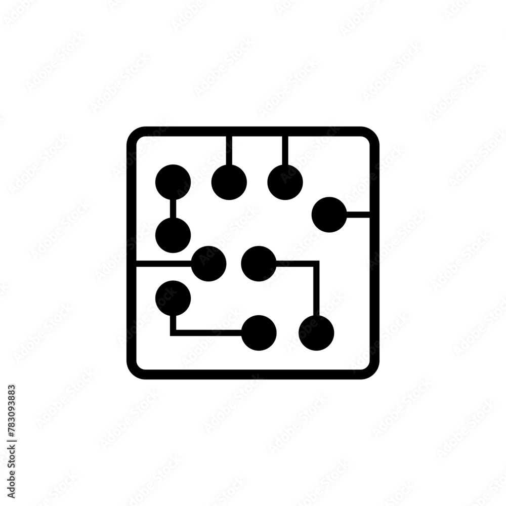 Aufkleber chip circuit links. circuit board. electrical contacts flat vector icon. simple solid symbol isolate