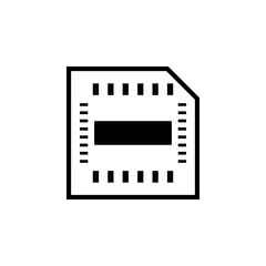 Fototapeta na wymiar Hardware Processor Chip. CPU flat vector icon. Simple solid symbol isolated on white background