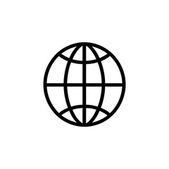 Globe Earth Planet. Global World. Global Earth Map flat vector icon. Simple solid symbol isolated on white background