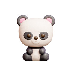 3D cute panda, Cartoon animal character, 3D rendering.