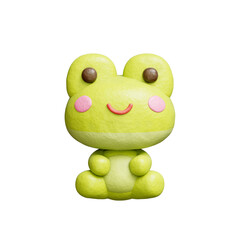 3D cute frog, Cartoon animal character, 3D rendering.