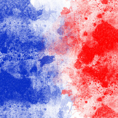 Isolated red and blue paint splatter graphics