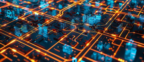 Cybersecurity shield dynamically protecting a network of interconnected smart cities, glowing edges - obrazy, fototapety, plakaty