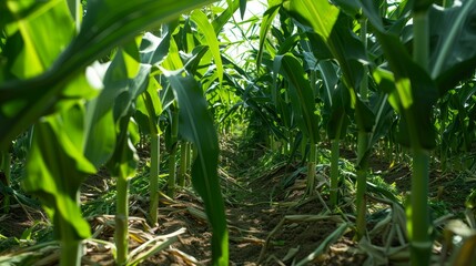Genetically modified crops in field, bioengineering food security, dawn of agritech ar 52 - obrazy, fototapety, plakaty