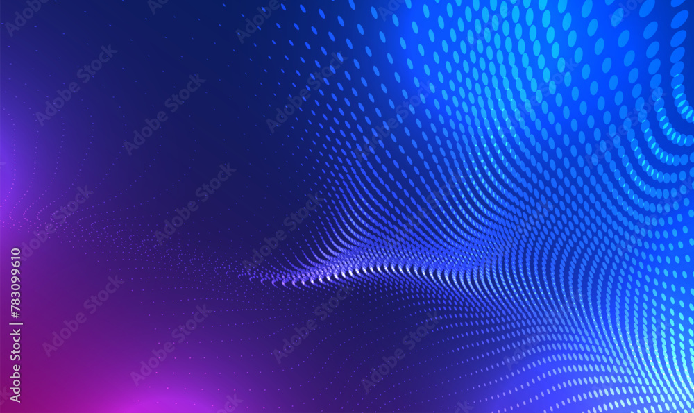 Poster futuristic technology particles wave. wave 3d. abstract digital network connection dots and lines. b