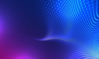 Futuristic technology particles wave. Wave 3d. Abstract digital network connection dots and lines. big data, AI. Hi-tech design for brochures, flyers,card, banner. Futuristic technology sci-fi. Vector