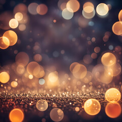 abstract Christmas background with bokeh effect. golden bokeh lights against a dark backdrop, creating a festive atmosphere