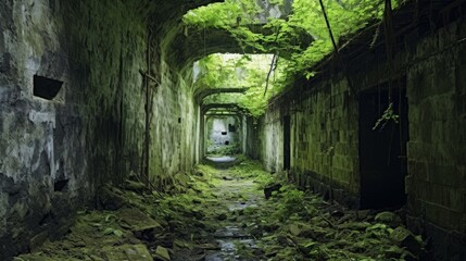 Inside view of deserted military fortress