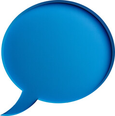Blue speech bubble icon cut out png on transparent background