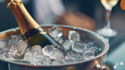 Elegant Champagne Celebration with Ice Bucket