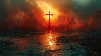 Jesus cross christianity background art