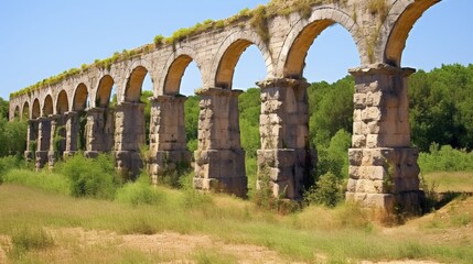 Fototapeta na wymiar Ancient Roman aqueduct structure