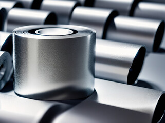 Roll of tape on a metal surface.