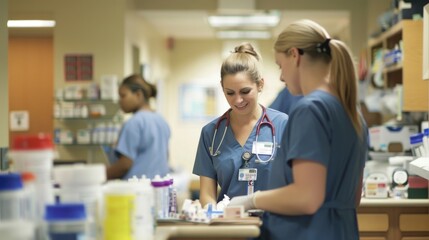 Healthcare Professionals Working Together in a Hospital Setting