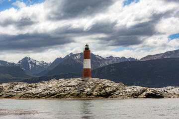 Lighthouse under a cloudy sky