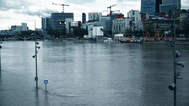 Flooding River Seine in Paris, France