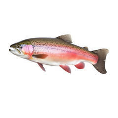 Rainbow trout fish isolated on transparent background