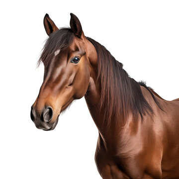 Brown Horse cutout isolated on transparent background