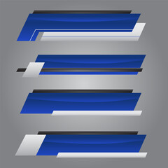 Set of news bars with copy space. Banners for broadcasting with negative space to insert text. Television video template. Vector illustration. Concept of social media, information. Copy space.