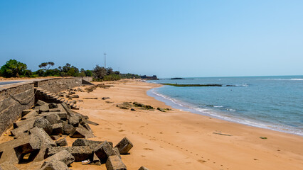 Jalandhar Beach is a small rocky beach near the South Pole Point in Diu, Gujrat, India