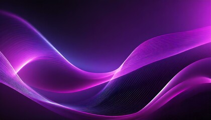 Ethereal Elegance: Abstract Neon Wave on a Purple Canvas"